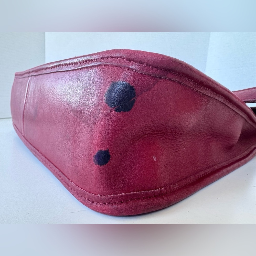 Vintage Coach Red Andrea Leather bucket bag Purse * Flaws - Picture 14 of 15